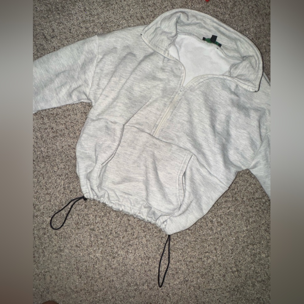 Gray half zip